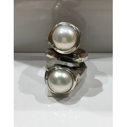 Sortija de plata y perlas barrocas AMP523