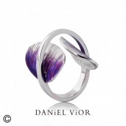 Sortija plata DANIEL VIOR TAVELLA Esmalte violeta (Ag.925) 715314