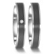 Alianza TeNo STARLIGHT acero-carbono y brillante 0,02 ct. TW/SI 063.6112.XX