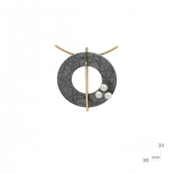 Colgante plata oxido-oro-perla 24330