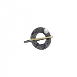 Sortijja plata oxido-oro-perla 24332